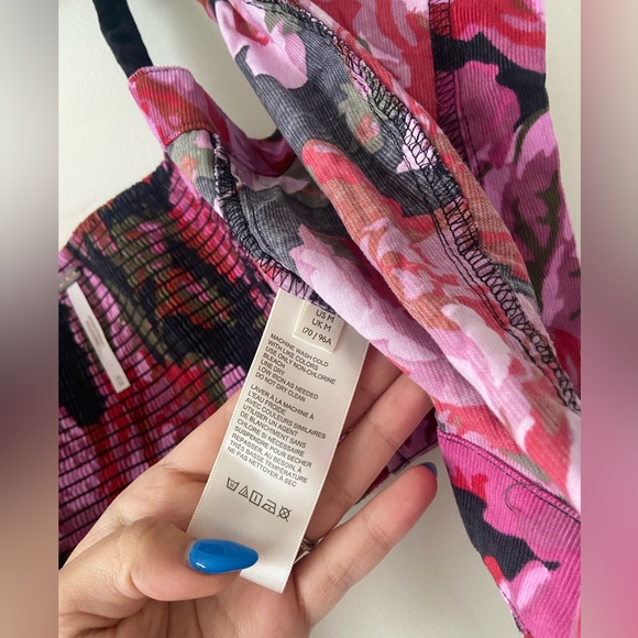 Free People Corduroy Corset Floral Crop Top M - Picture 8 of 9